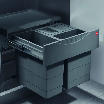 Indbygningsaffaldsspand  Vordingborg Indbygningsaffaldsspand "Space saving-Tandem-S 12/8/8" 0