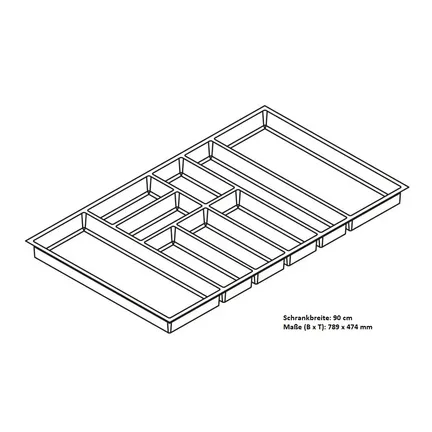 Vordingborg Bestikindsats antracit 900 mm Concept 1