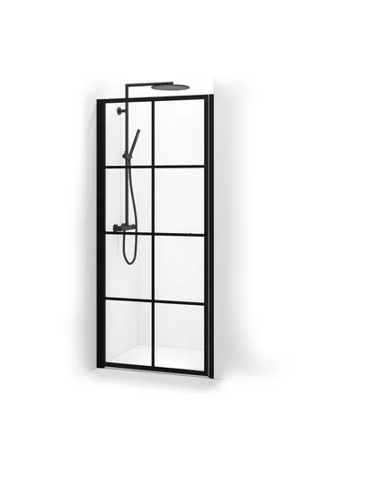 New York dør til niche med magnetliste klar glas med sort ramme og sprosser 102-105 CM Vordingborg New York dør til niche med magnetliste klar glas med sort ramme og sprosser 102-105 CM 0