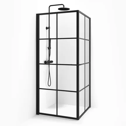 New york dør/dør hjørneløsning med sort ramme & sprosser 88,5x98,5 CM Vordingborg New york dør/dør hjørneløsning med sort ramme & sprosser 88,5x98,5 CM 0