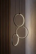 Vordingborg HALO LAMPE M. 3 SVÆVENDE LYSRINGE I LED MAT SORT 1