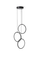 Vordingborg HALO LAMPE M. 3 SVÆVENDE LYSRINGE I LED MAT SORT 0